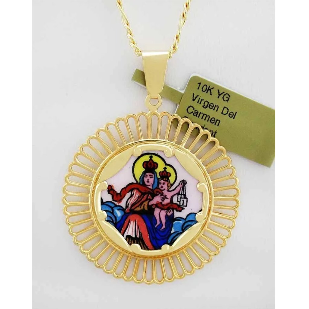 Virgen Del Carmen Pendant 10k Yellow Gold
